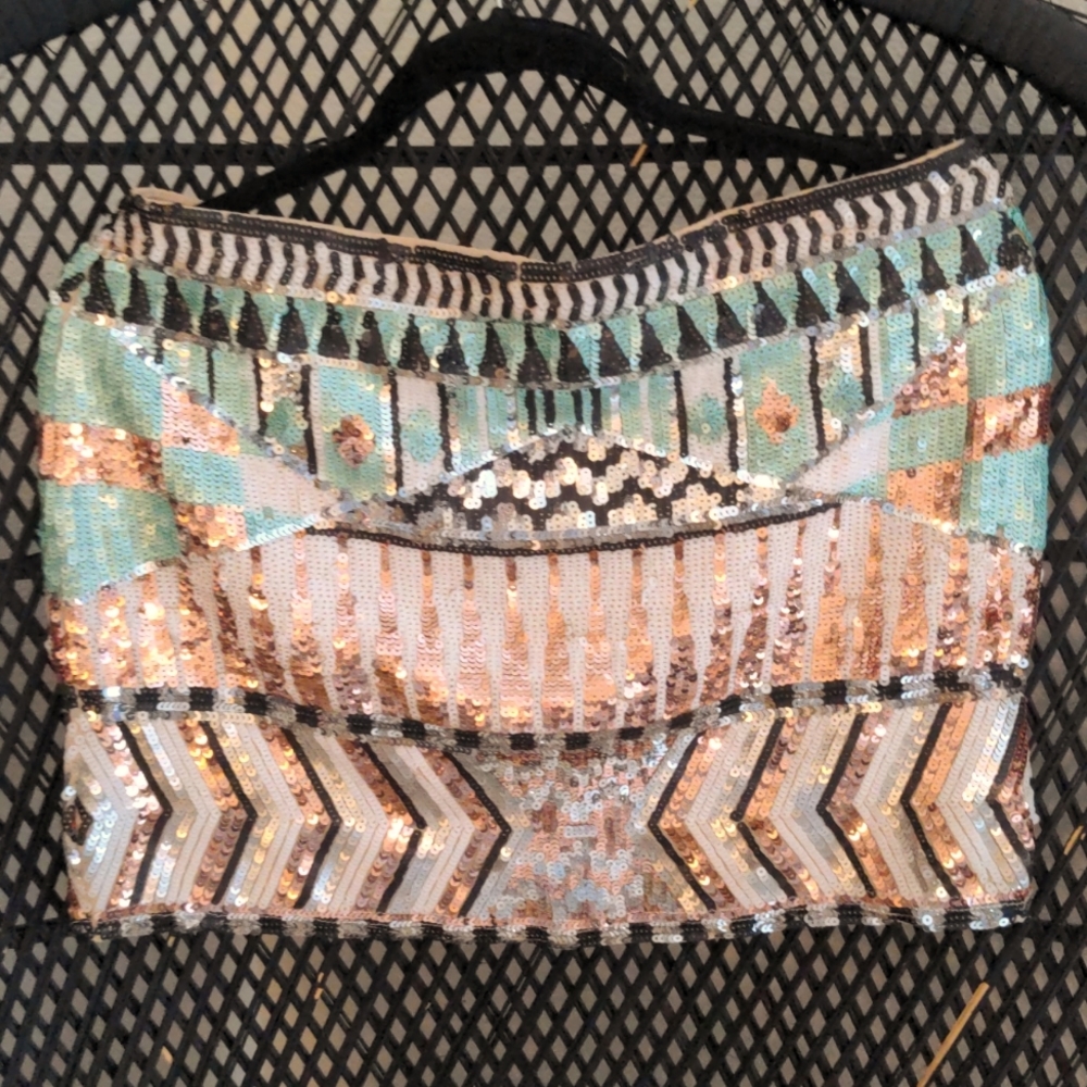 Sequin mini skirt